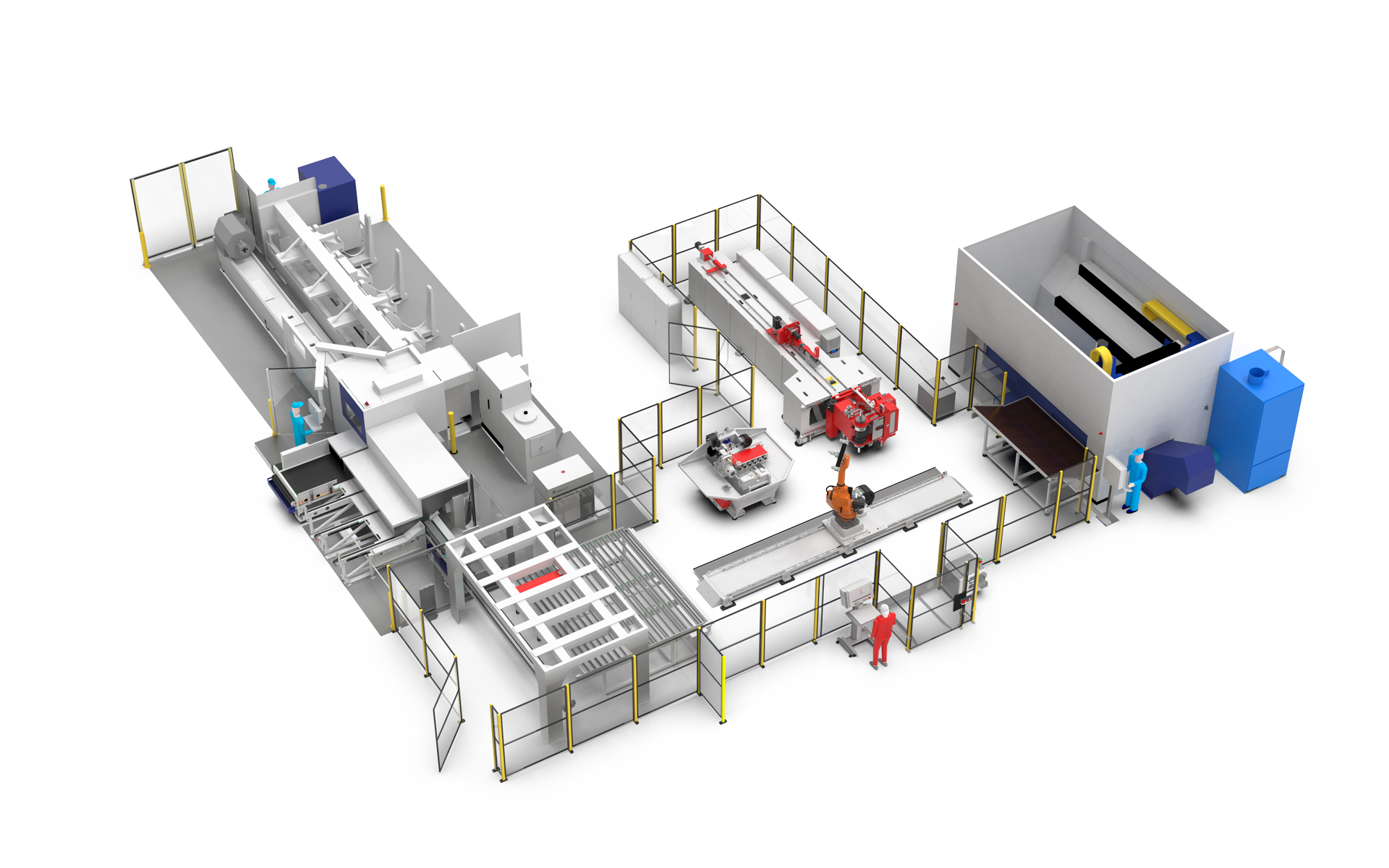 Automatisierte Rohrbearbeitungsanlage von transfluid und TRUMPF mit Laser, Biegen und Robotik.