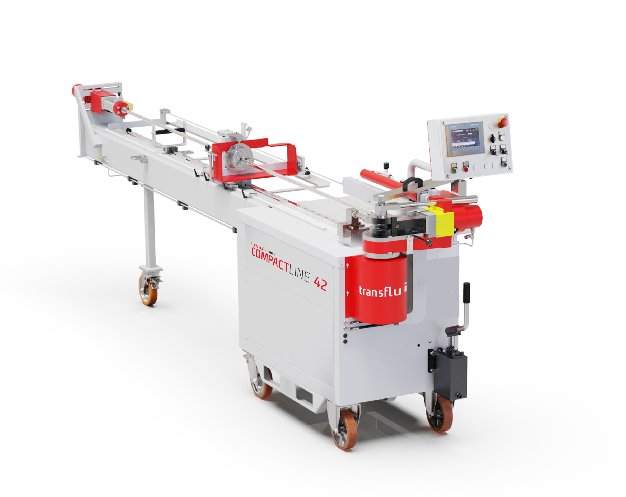 Kompakte CNC-Rohrbiegemaschine t work COMPACTLINE 42 mit Steuerung für präzise Rohrbearbeitung